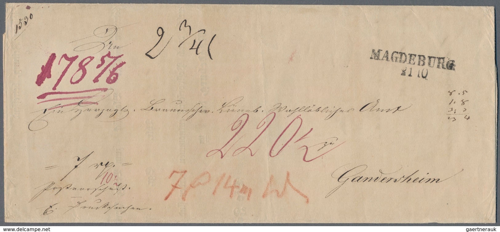 Preußen - Vorphilatelie: 1810/1870 (ca.), MAGDEBURG, Partie Von Ca. 58 Meist Markenlosen Belegen Bzw - Prephilately
