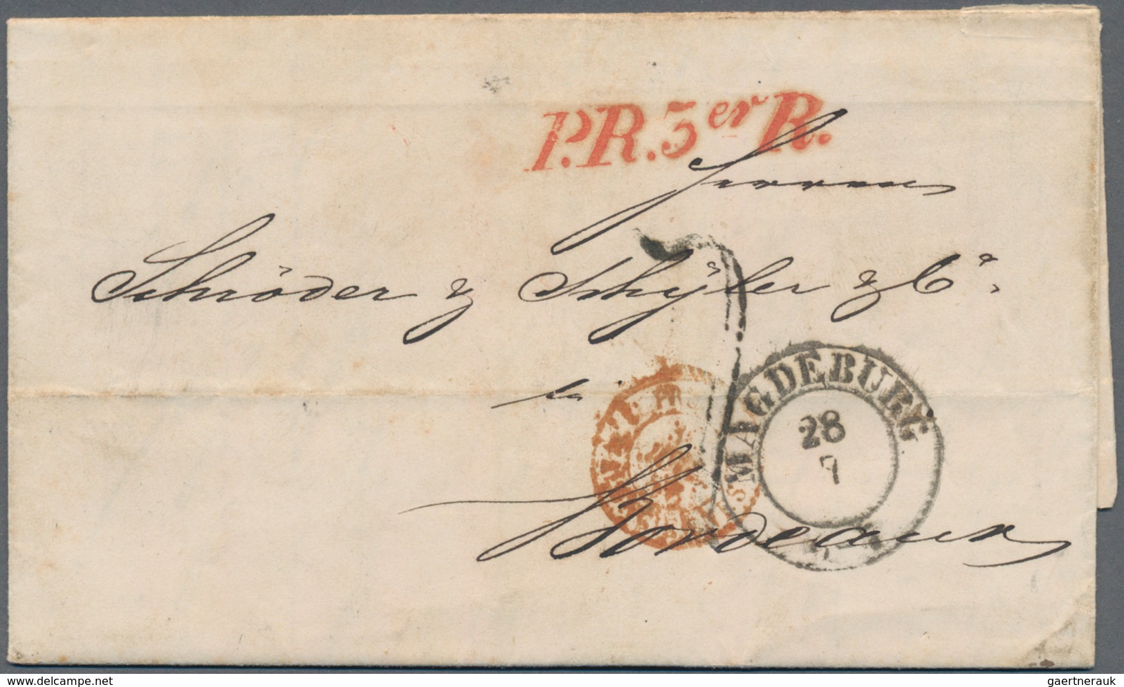 Preußen - Vorphilatelie: 1810/1870 (ca.), MAGDEBURG, Partie von ca. 58 meist markenlosen Belegen bzw