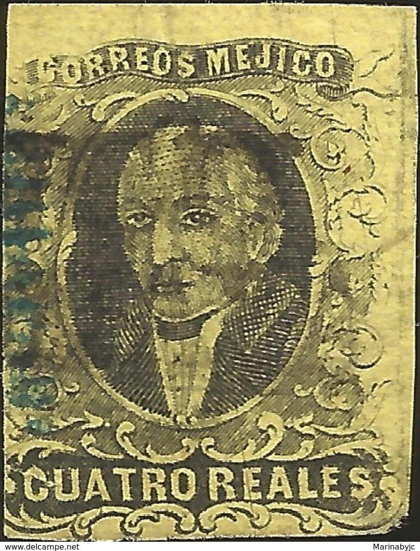 J) 1861 MEXICO, HIDALGO, 4 REALES, DISTRICT CHIAPAS, MN - Mexico