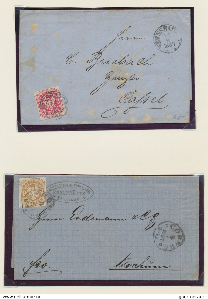 Preußen - Marken Und Briefe: 1850/1867, Umfangreiche Gestempelte, Mehrfach/spezialisiert Zusammenget - Other & Unclassified