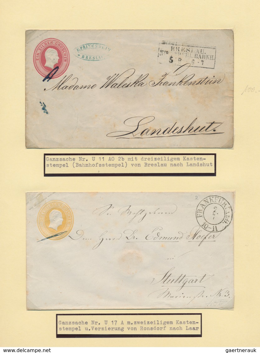 Preußen - Ganzsachen: 1851/1862 (ca.), Sammlung Von 48 Ganzsachenumschlägen, Vorwiegend Gebraucht Bz - Sonstige & Ohne Zuordnung