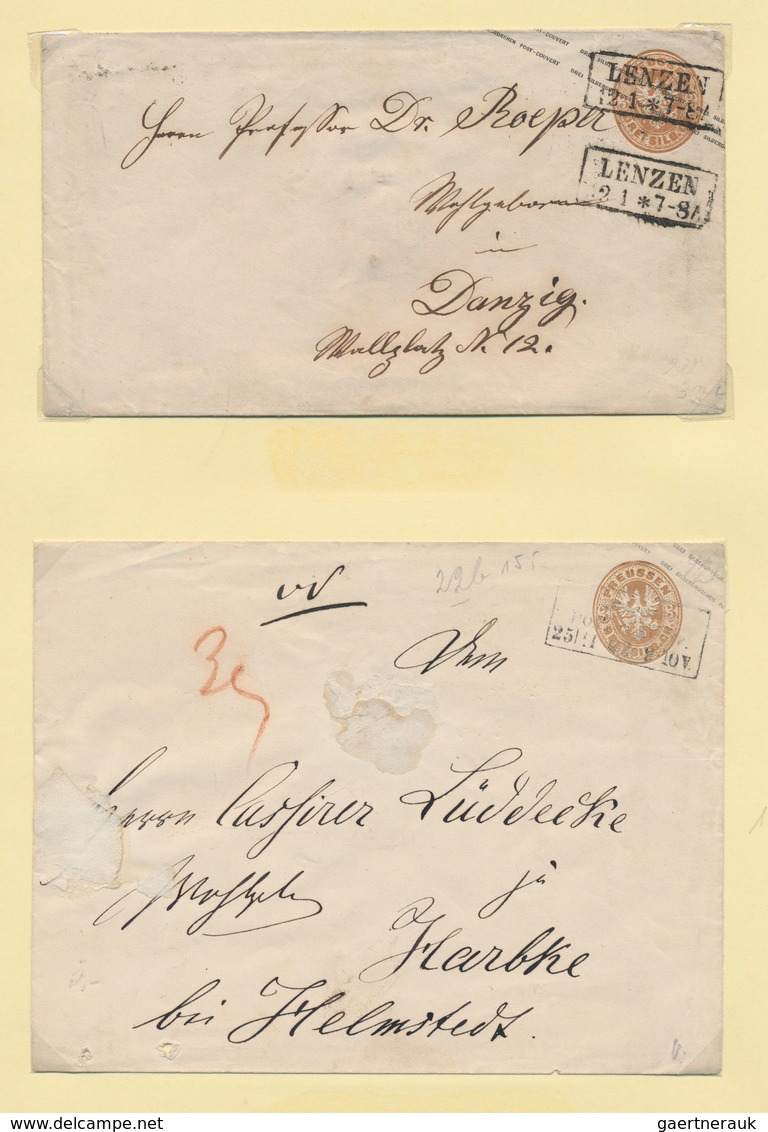 Preußen - Ganzsachen: 1851/1862 (ca.), Sammlung von 48 Ganzsachenumschlägen, vorwiegend gebraucht bz