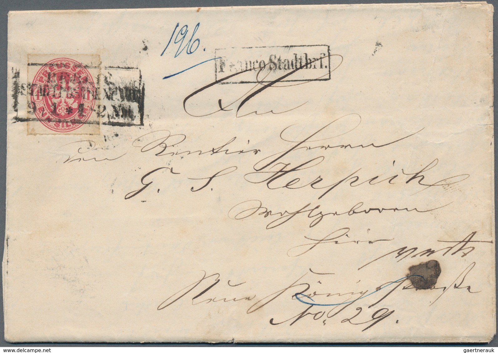 Preußen - Stempel: 1860/1867, 14 Briefe Und Ganzsachen Jeweils Mit BERLIN-Stempeln. Dabei Hufeisenst - Altri & Non Classificati