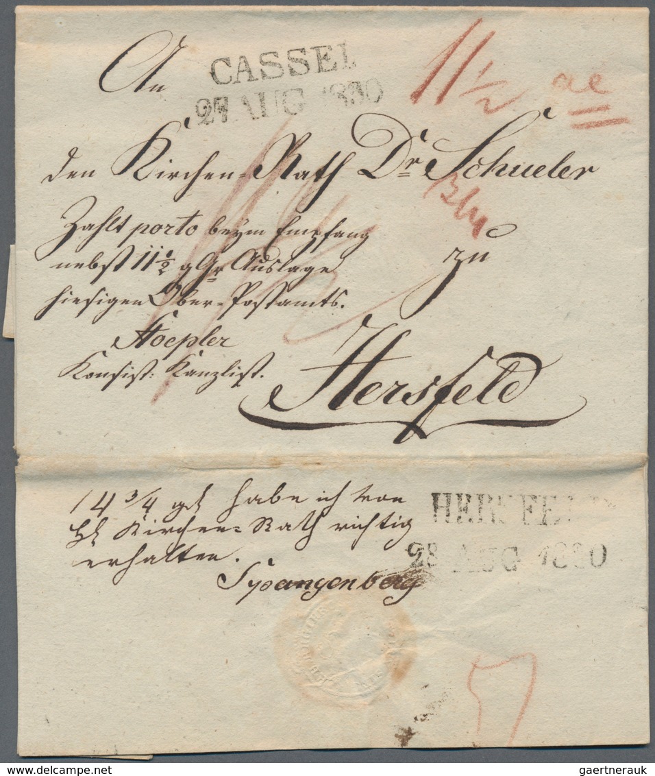 Thurn & Taxis - Vorphilatelie: 1810/1860 (ca.), Partie Von 14 Markenlosen Briefen Und Zwei Postschei - Precursores