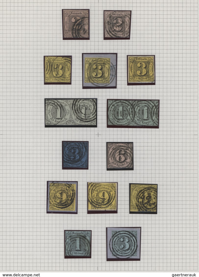 Thurn & Taxis - Marken Und Briefe: 1852/1866, Gestempelte Samlung Von 71 Marken Meist Der Geschnitte - Otros & Sin Clasificación