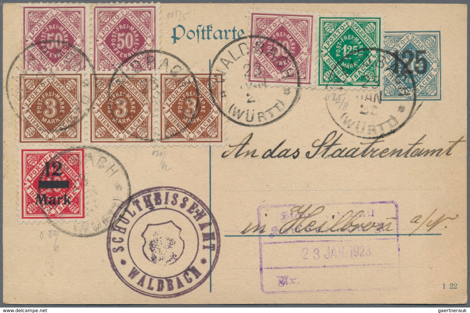 Württemberg - Marken Und Briefe: 1845/1923 Ca., Interessante Partie Mit Ca.70 Belegen Ab Vorphilatel - Otros & Sin Clasificación