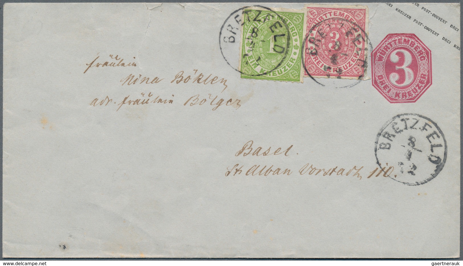 Württemberg - Marken Und Briefe: 1851/1875, Briefsammlung Mit 39 Briefen/Ganzsachen Sowie 14 Vorders - Andere & Zonder Classificatie
