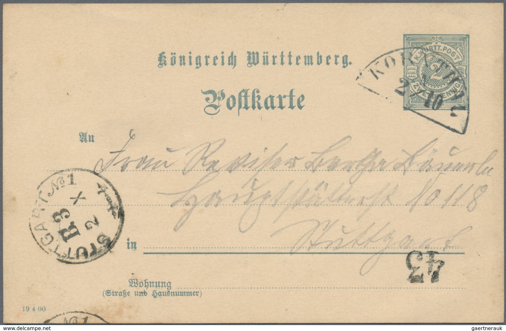 Württemberg - Marken Und Briefe: 1851/1920, Gehaltvoller Sammlungbestand Mit Ca.100 Briefen, Karten - Otros & Sin Clasificación