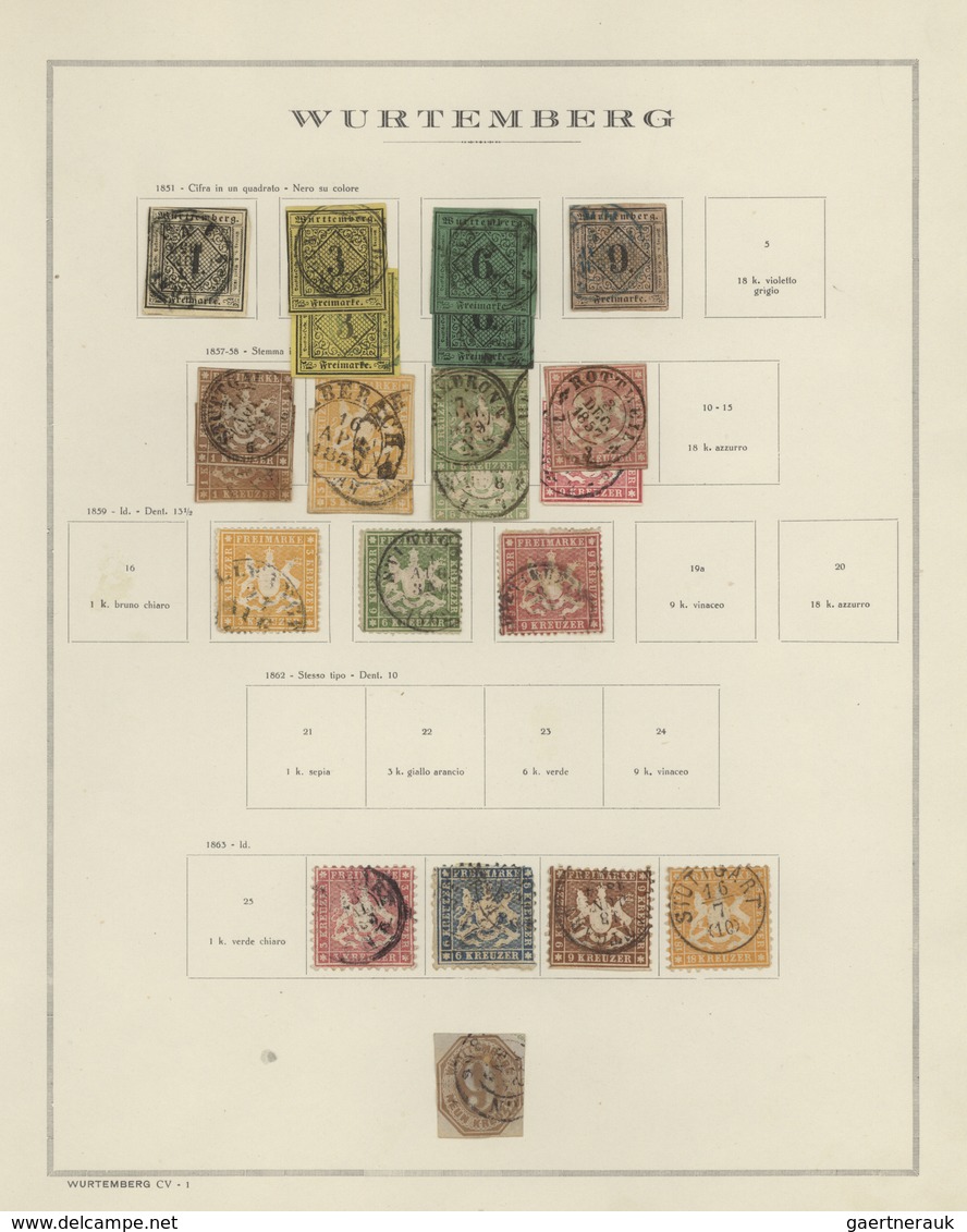 Württemberg - Marken Und Briefe: 1851/1920, Gestempelte Und Ungebrauchte Sammlung Ab MiNr. 1 Auf Vor - Andere & Zonder Classificatie