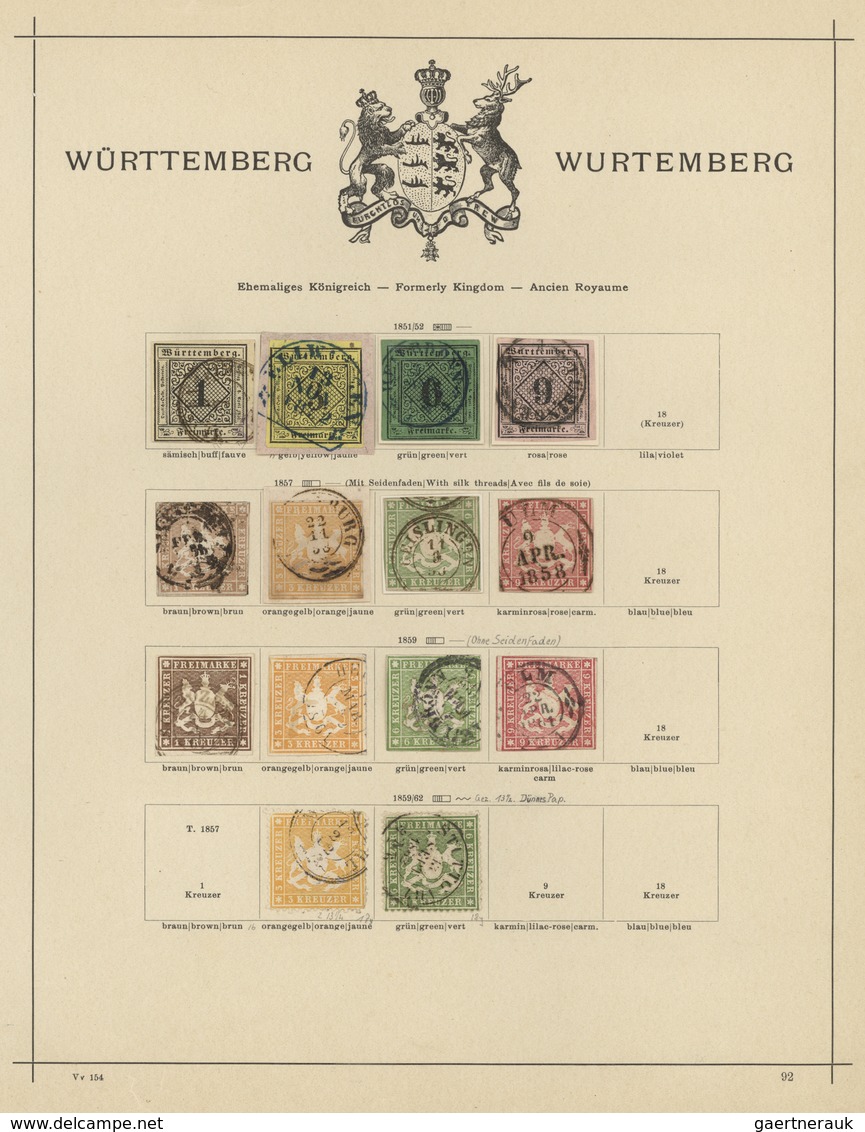 Württemberg - Marken Und Briefe: 1851/1920, Gestempelte Und Ungebrauchte Sammlung Auf Alten Schaubek - Andere & Zonder Classificatie
