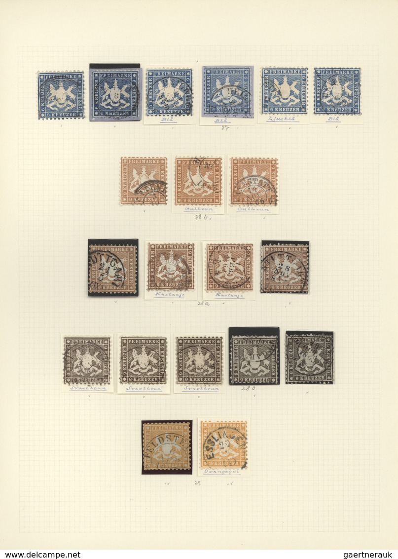 Württemberg - Marken und Briefe: 1851/1920, Umfangreiche und saubere gestempelte Sammlung, alle Mark