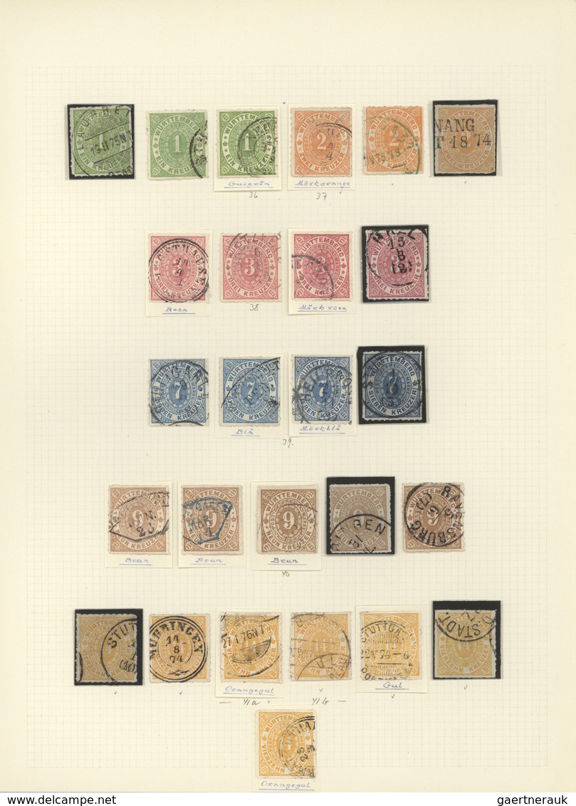 Württemberg - Marken und Briefe: 1851/1920, Umfangreiche und saubere gestempelte Sammlung, alle Mark