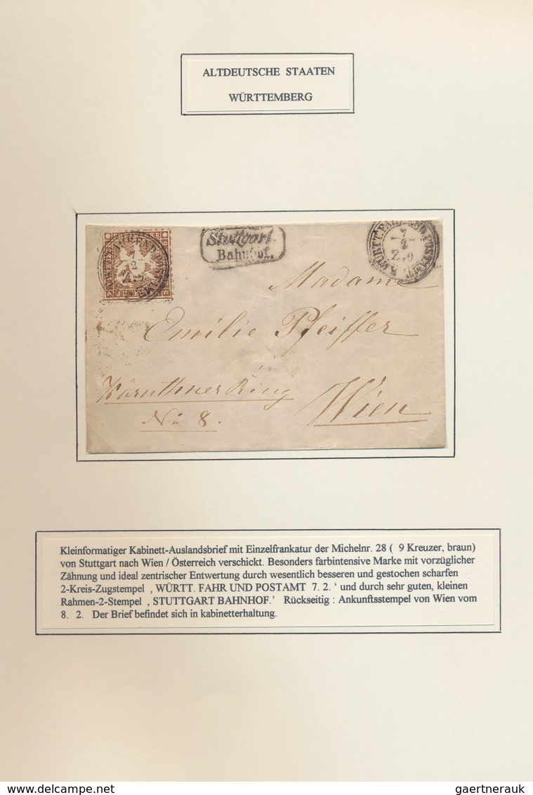 Württemberg - Marken Und Briefe: 1858/1865 (ca.), Interessante, Individuell Und Sauber Aufgezogene N - Otros & Sin Clasificación