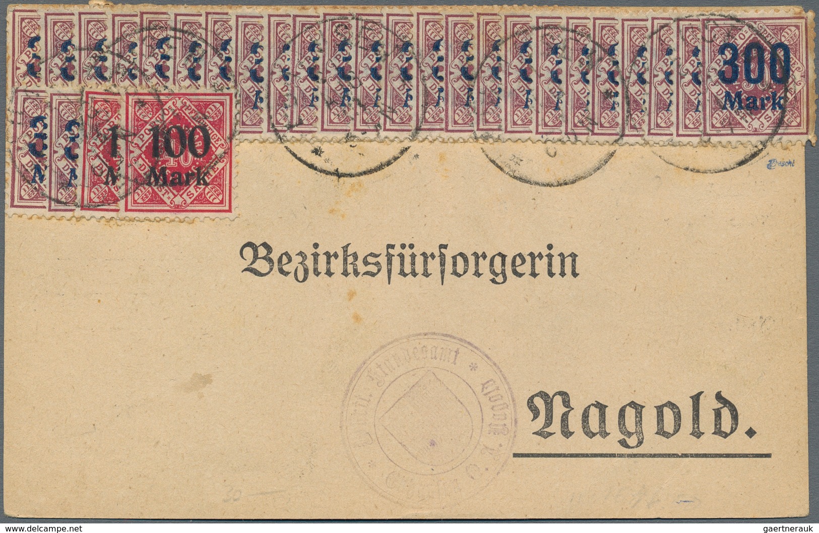 Württemberg - Marken Und Briefe: 1870/1923 Ca., Posten Mit Ca.100 Belegen, Dabei Postablagestempel D - Andere & Zonder Classificatie