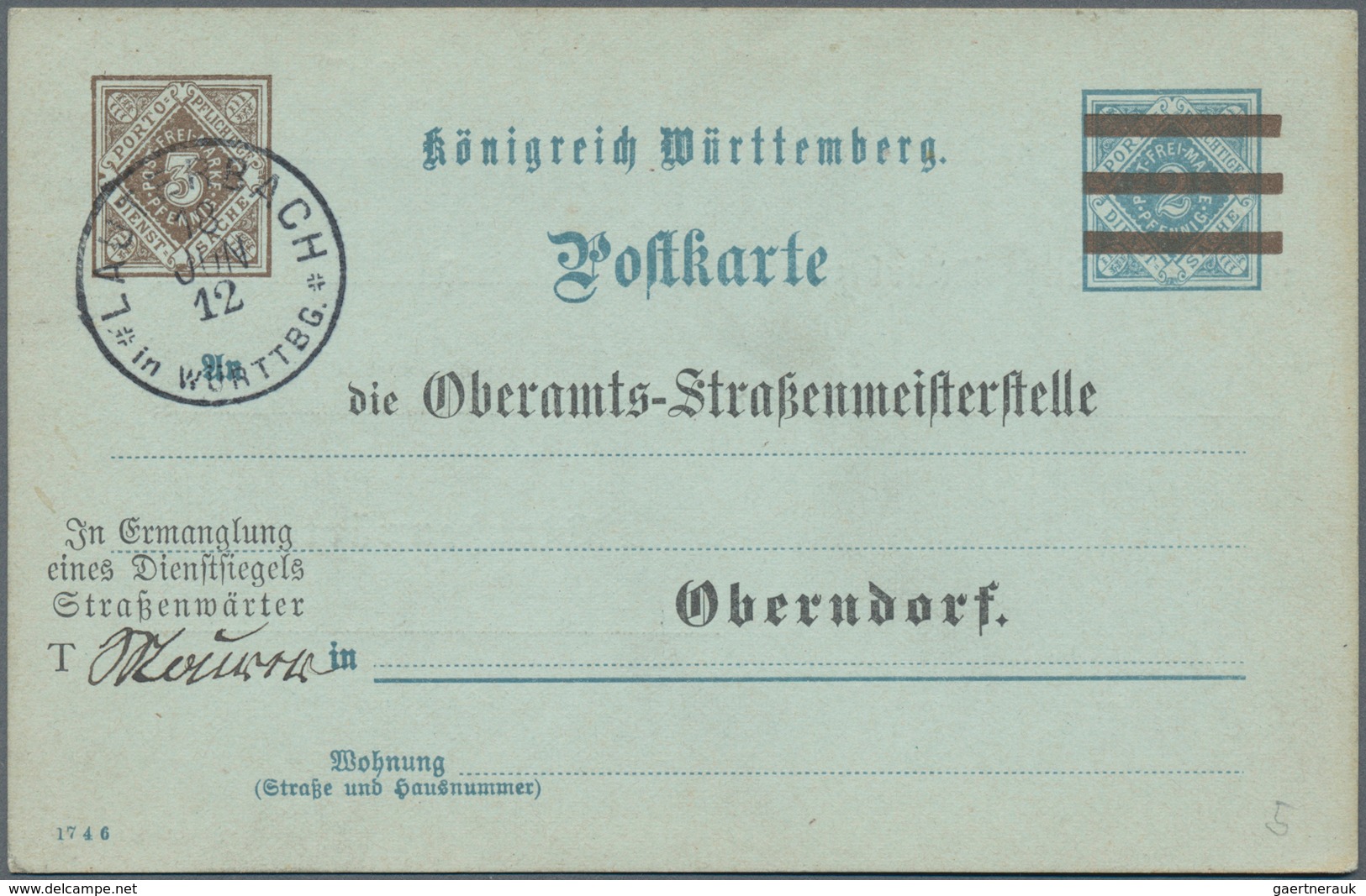 Württemberg - Marken Und Briefe: 1875/1920, Uriger Posten Von Ca. 260 Briefen Und Ganzsachen Aus Der - Otros & Sin Clasificación