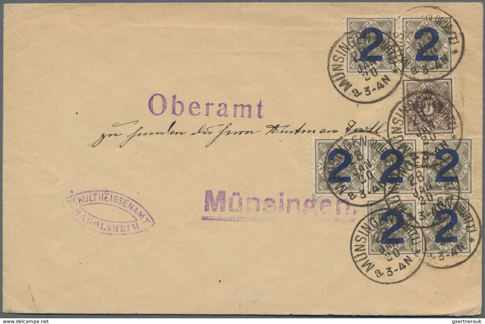 Württemberg - Marken Und Briefe: 1875/1920, Uriger Posten Von Ca. 260 Briefen Und Ganzsachen Aus Der - Andere & Zonder Classificatie