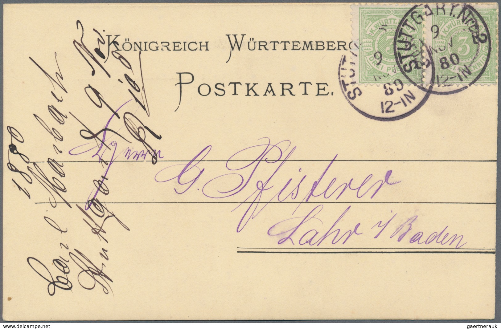 Württemberg - Marken Und Briefe: 1875-1923, Tolle Sammlung Von Ca. 290 Belegen Mit Interessanten Fra - Sonstige & Ohne Zuordnung