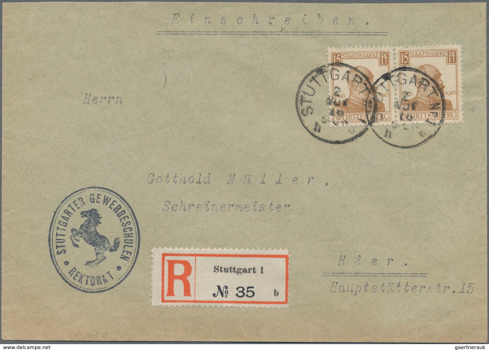 Württemberg - Marken und Briefe: 1875-1923, tolle Sammlung von ca. 290 Belegen mit interessanten Fra