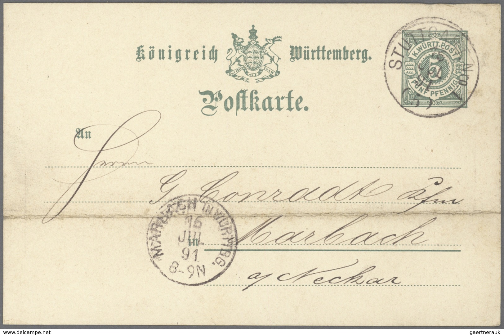 Württemberg - Marken Und Briefe: 1880-1920, Partie Mit Ca. 1500 Ganzsachen Und Postkarten Aus Einer - Other & Unclassified