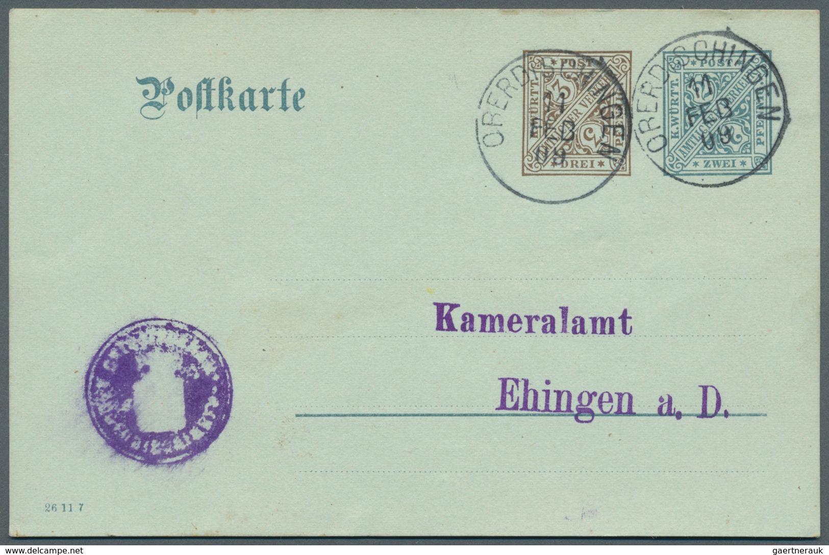 Württemberg - Ganzsachen: 1862/1920, sehr umfangreiche Sammlung ab U 1 bis DPB 67, insgesamt 807 nur