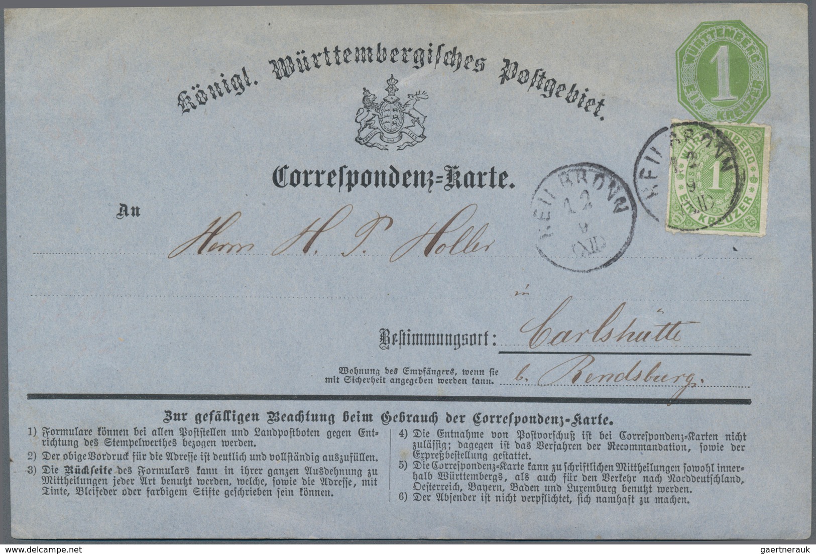 Württemberg - Ganzsachen: 1870-1875, Kollektion Mit 76 Karten Gebraucht Und Ungebraucht, Dabei Besse - Otros & Sin Clasificación