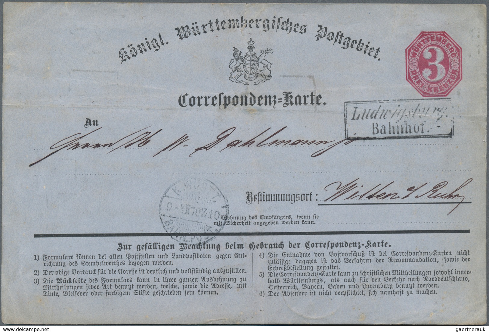 Württemberg - Ganzsachen: 1870-1875, Kollektion Mit 76 Karten Gebraucht Und Ungebraucht, Dabei Besse - Sonstige & Ohne Zuordnung