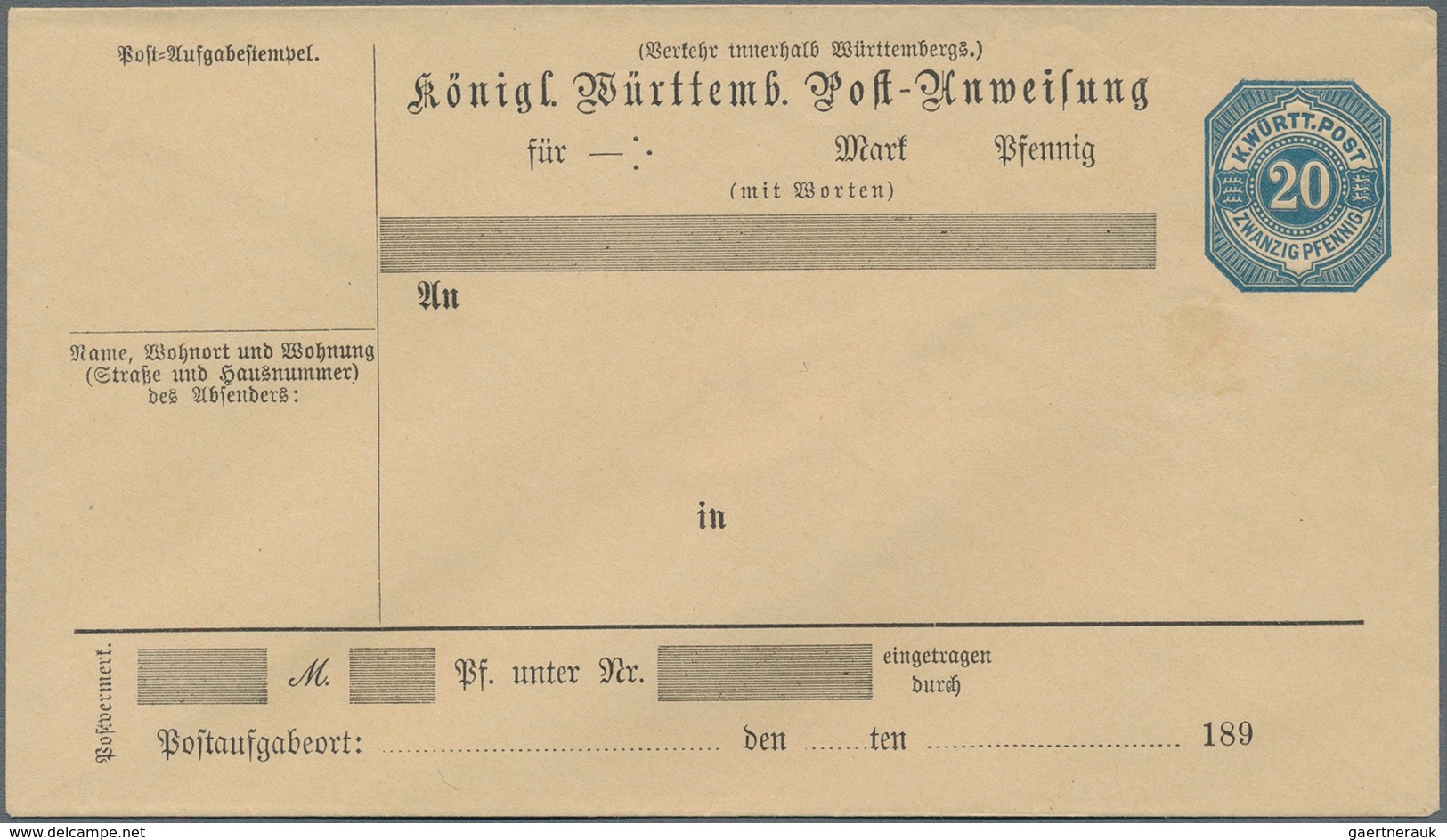 Württemberg - Ganzsachen: 1874/1906 (ca.), Partie Von Ca. 50 Gebrauchten Und Ungebrauchten Ganzsache - Sonstige & Ohne Zuordnung