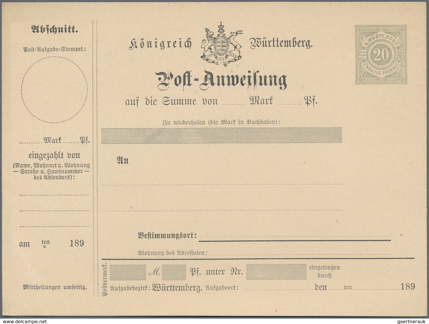 Württemberg - Ganzsachen: 1874/1906 (ca.), Partie Von Ca. 50 Gebrauchten Und Ungebrauchten Ganzsache - Andere & Zonder Classificatie