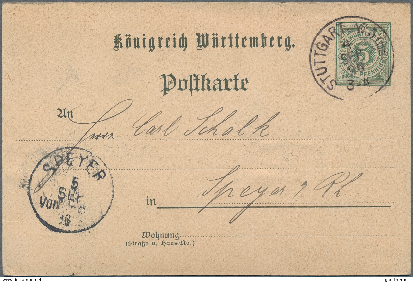 Württemberg - Ganzsachen: 1875/1918, Partie Von Ca. 50 Gebrauchten Und Ungebrauchten Ganzsachen, Dab - Autres & Non Classés