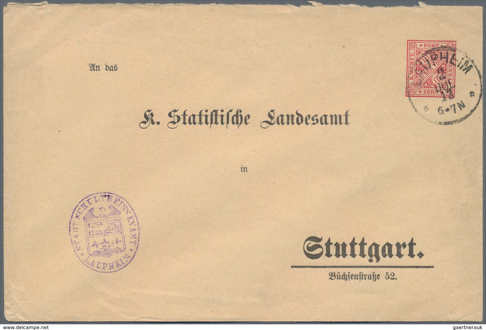 Württemberg - Ganzsachen: 1882/1923, Vielseitige Partie Von Ca. 73 Meist Gebrauchten Ganzsachen Bzw. - Otros & Sin Clasificación