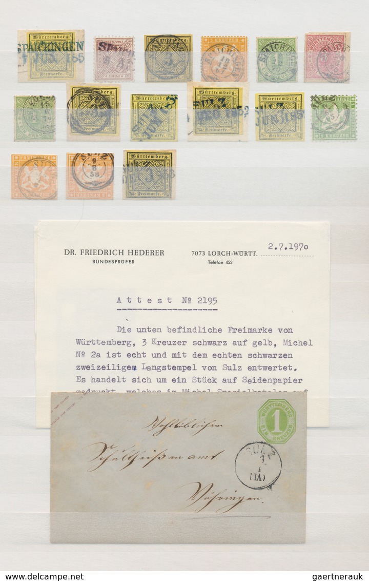 Württemberg - Stempel: 1851/1905 (ca.), Fast Ausschließlich Kreuzer-Zeit, Umfassende STEMPEL-SPEZIAL - Sonstige & Ohne Zuordnung