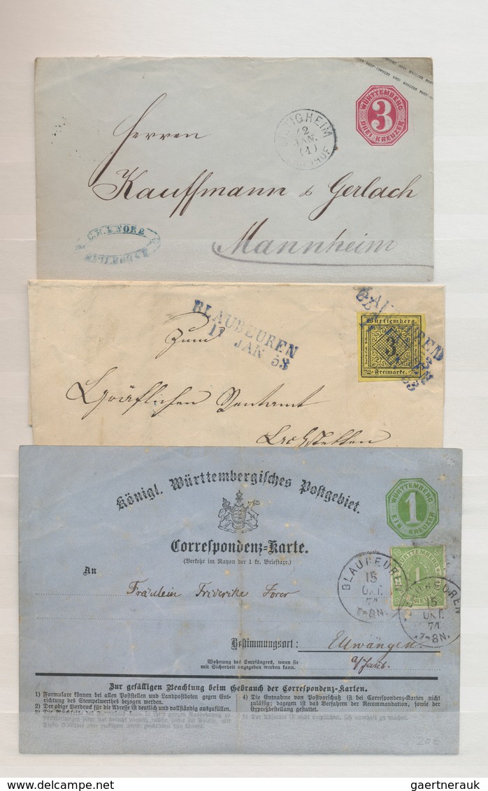 Württemberg - Stempel: 1851/1905 (ca.), fast ausschließlich Kreuzer-Zeit, umfassende STEMPEL-SPEZIAL