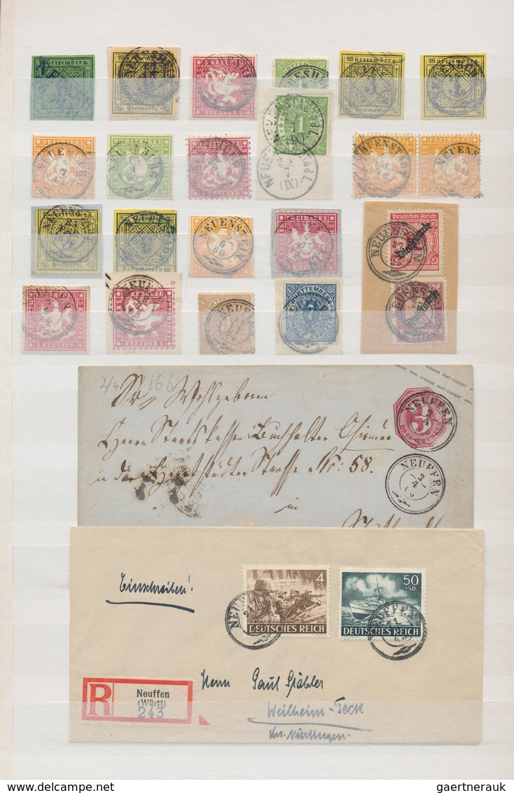 Württemberg - Stempel: 1851/1905 (ca.), fast ausschließlich Kreuzer-Zeit, umfassende STEMPEL-SPEZIAL