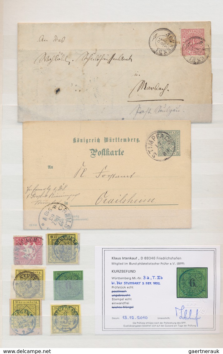 Württemberg - Stempel: 1851/1905 (ca.), fast ausschließlich Kreuzer-Zeit, umfassende STEMPEL-SPEZIAL