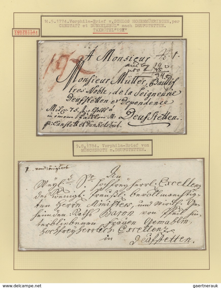 Württemberg - Stempel: UNTERDEUFSTETTEN, 1670/1948 Ca., Ausstellungs-Sammlung Mit Ca.90 Briefen, Kar - Otros & Sin Clasificación