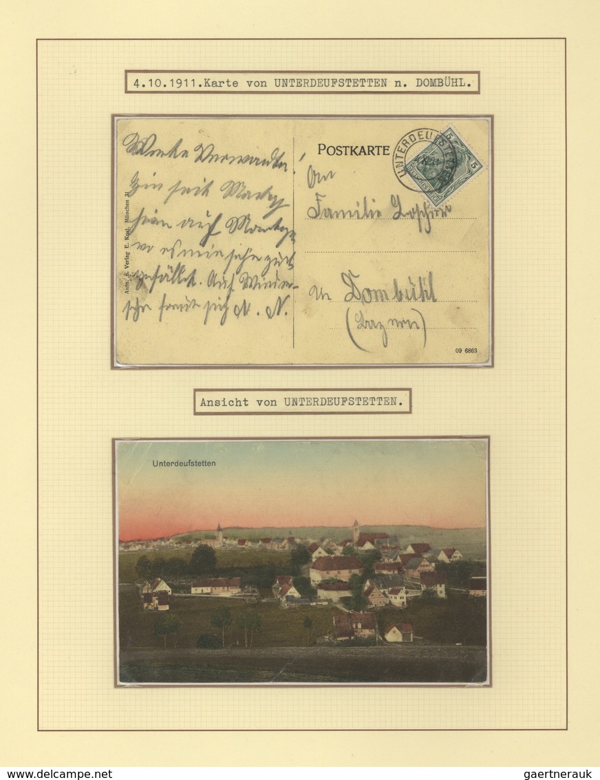 Württemberg - Stempel: UNTERDEUFSTETTEN, 1670/1948 Ca., Ausstellungs-Sammlung Mit Ca.90 Briefen, Kar - Sonstige & Ohne Zuordnung