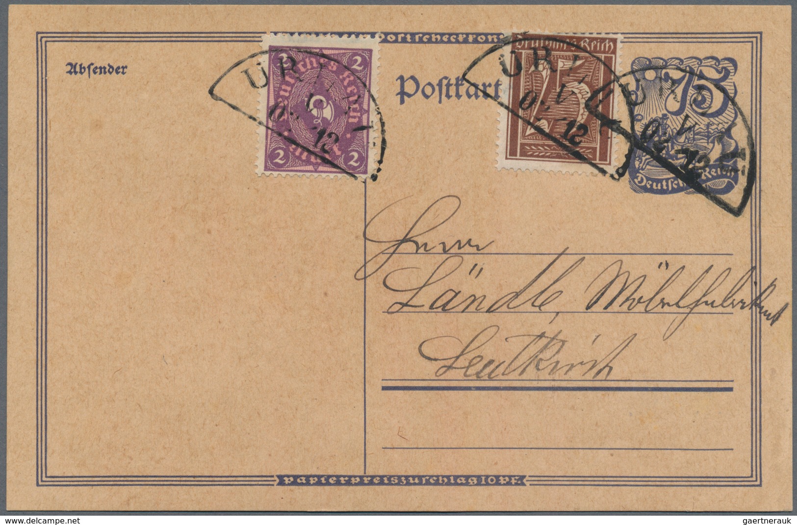 Württemberg - Nachverwendete Stempel: 1902/1944 Ca., Reichhaltiger Sammlungsbestand Mit Ca.300 Brief - Otros & Sin Clasificación