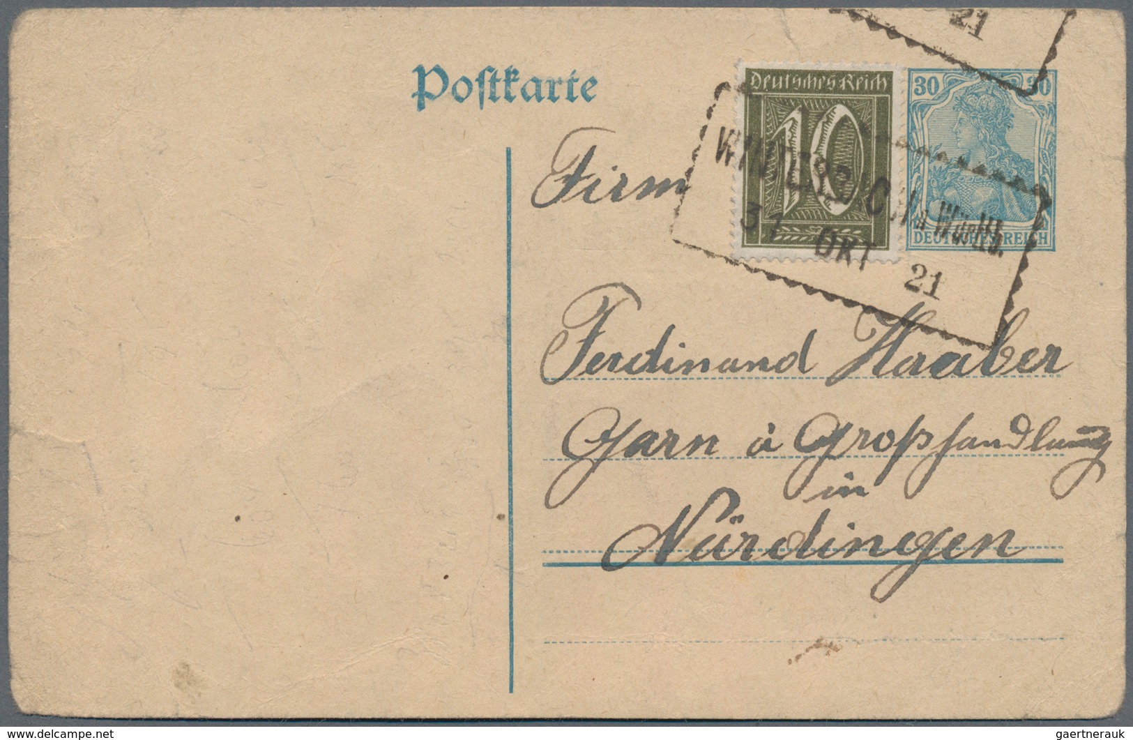 Württemberg - Nachverwendete Stempel: 1902/1944 Ca., Reichhaltiger Sammlungsbestand Mit Ca.300 Brief - Sonstige & Ohne Zuordnung
