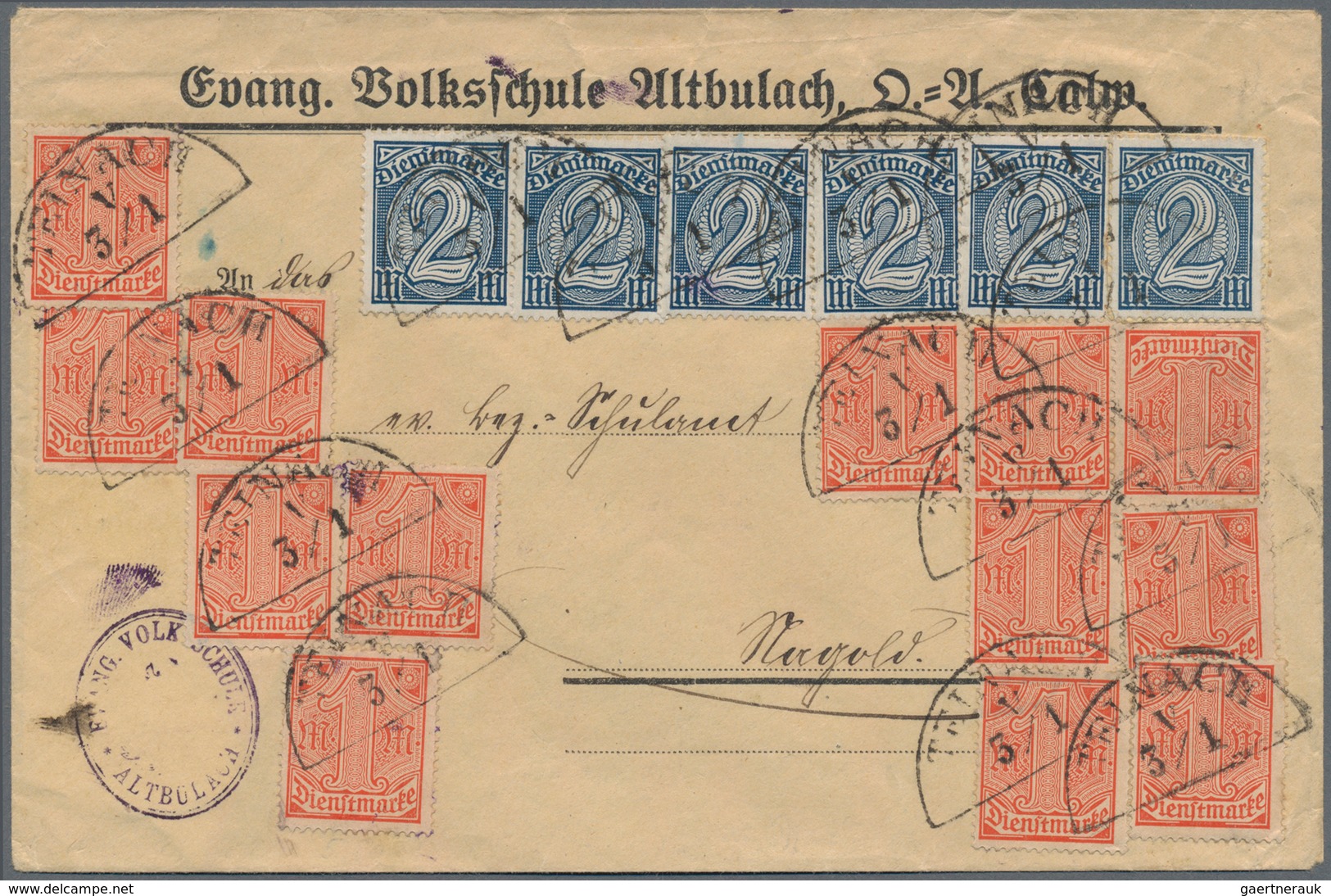 Württemberg - Nachverwendete Stempel: 1902/1944 ca., reichhaltiger Sammlungsbestand mit ca.300 Brief