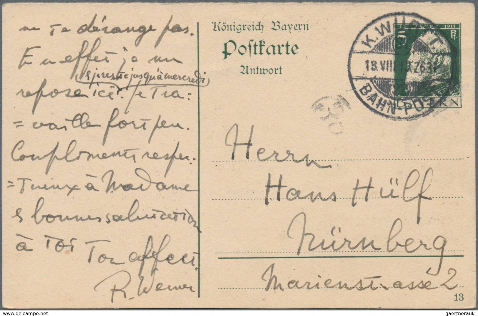 Württemberg - Bahnpost: 1870/1932 Ca., Sehr Umfangreicher Sammlungsbestand Mit über 450 Belegen Der - Otros & Sin Clasificación