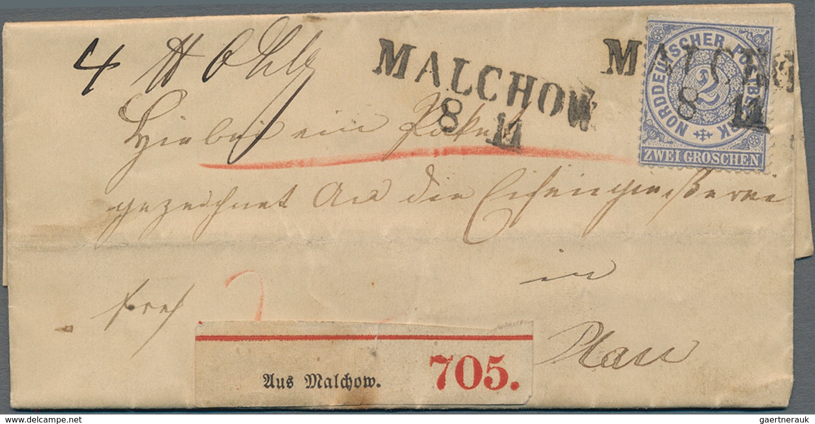 Norddeutscher Bund - Marken Und Briefe: 1868/1871, Interessante Partie Mit Ca.30 Belegen, Dabei Hufe - Andere & Zonder Classificatie