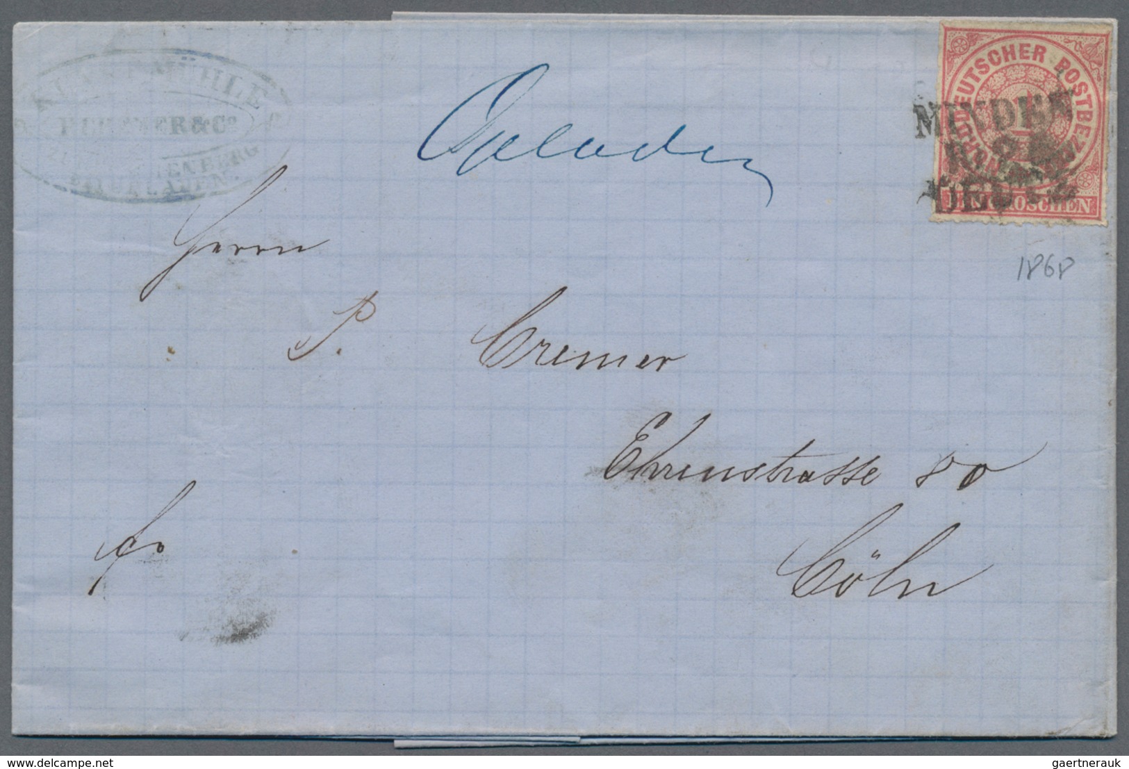 Norddeutscher Bund - Marken und Briefe: 1868/1871, Partie von 23 Briefen und Karten, dabei Bahnpost