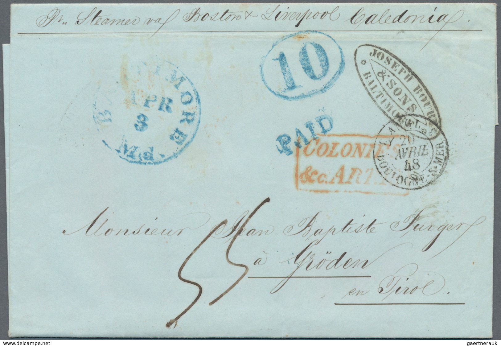 Transatlantikmail: 1823-1865 USA-Europe Transatlantic Mail: Collection Of 32 Stampless Covers From T - Andere-Europa