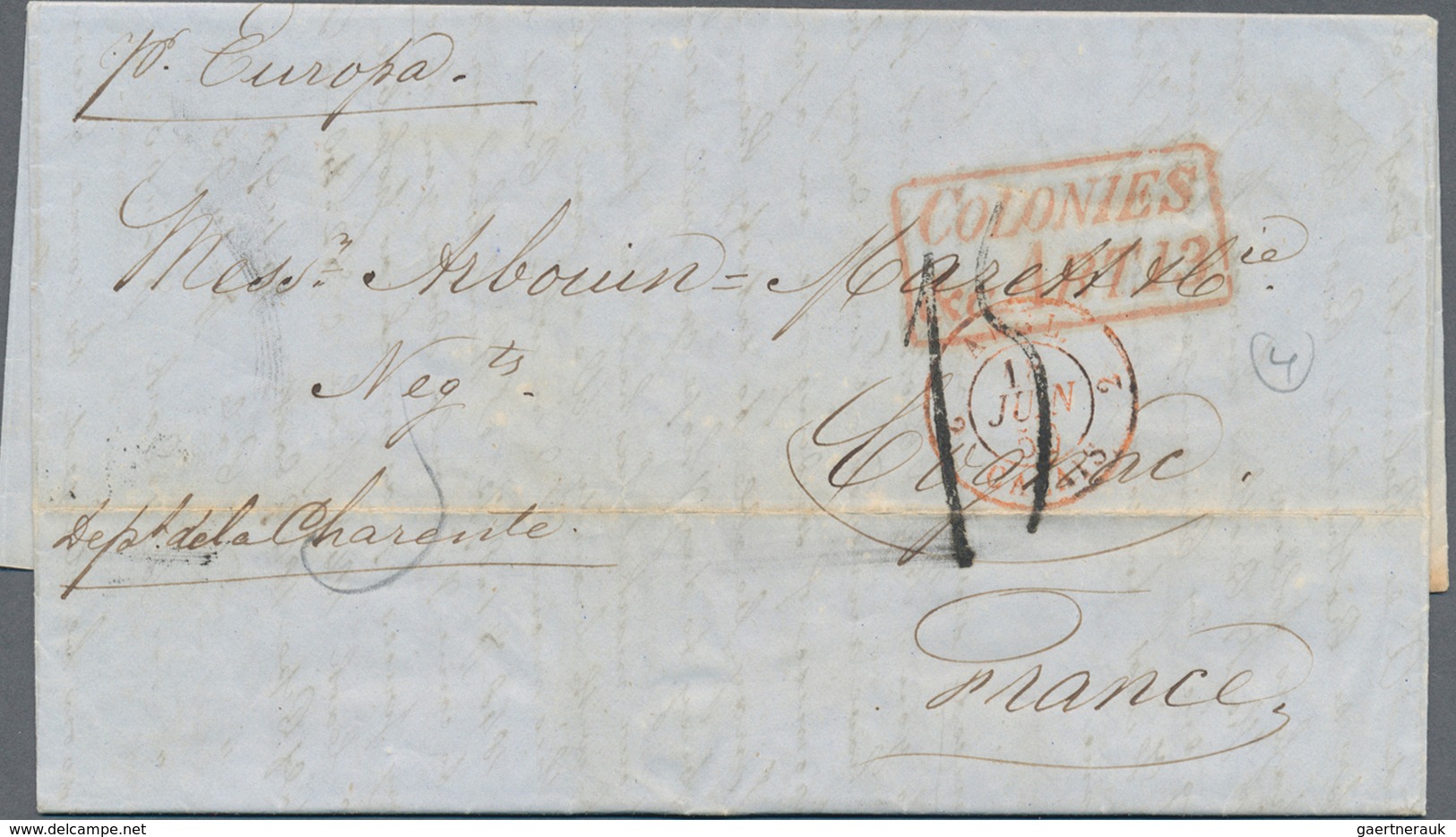 Transatlantikmail: 1851/1860, Seven Folded Letters From USA To Europe And Vice Versa. Interesting Lo - Sonstige - Europa