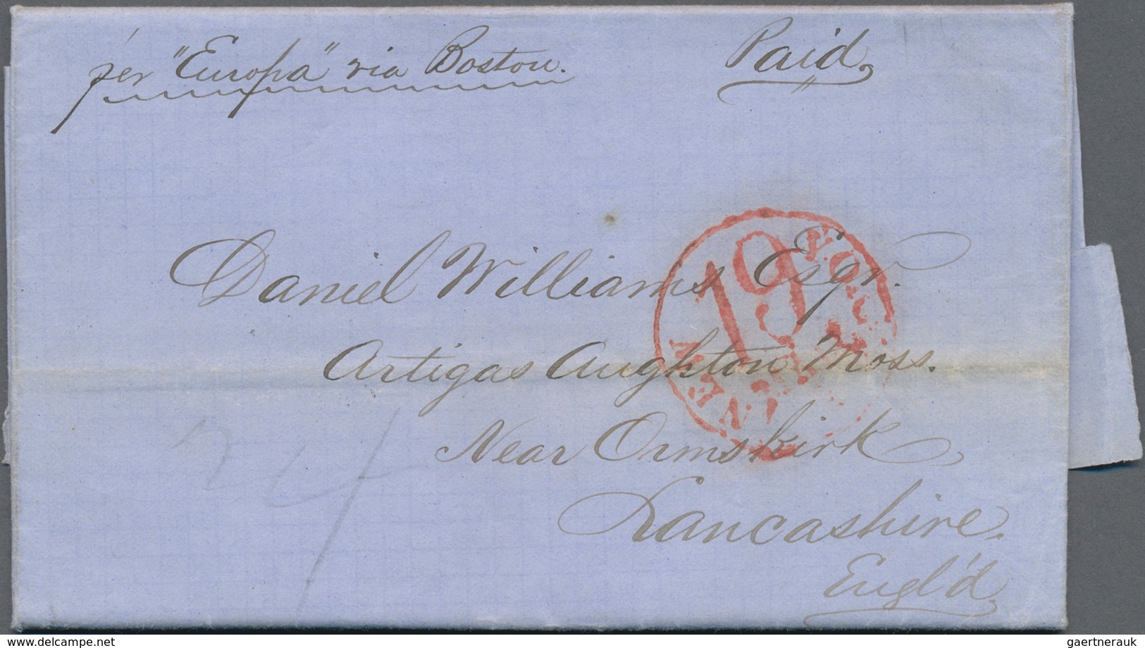 Transatlantikmail: 1851/1860, Seven Folded Letters From USA To Europe And Vice Versa. Interesting Lo - Sonstige - Europa