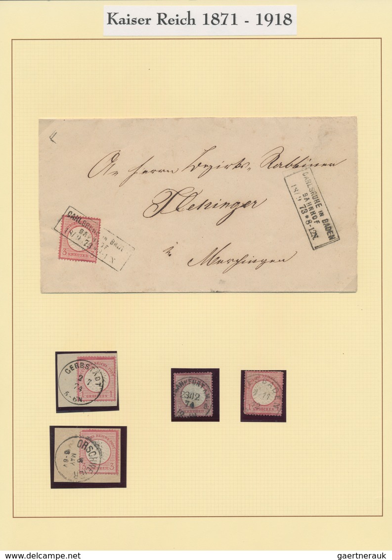 Deutsches Reich: 1872/1923, Gestempelte Sammlung Auf Selbstgestalteten Albenblättern, Unterschiedlic - Verzamelingen