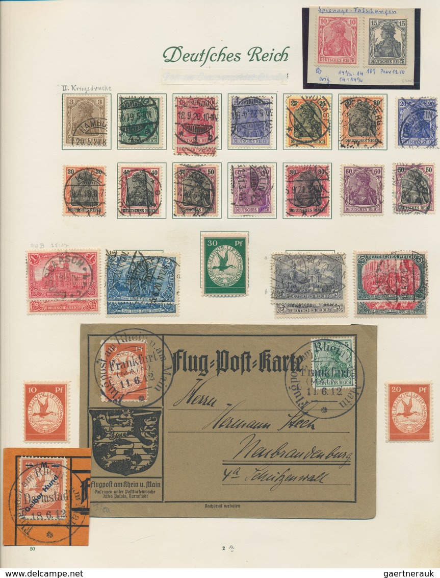 Deutsches Reich: 1872/1945, Umfangreiche Sammlung Auf Borek-Vordruckseiten Im Klemmbinder, Sauber Ge - Verzamelingen