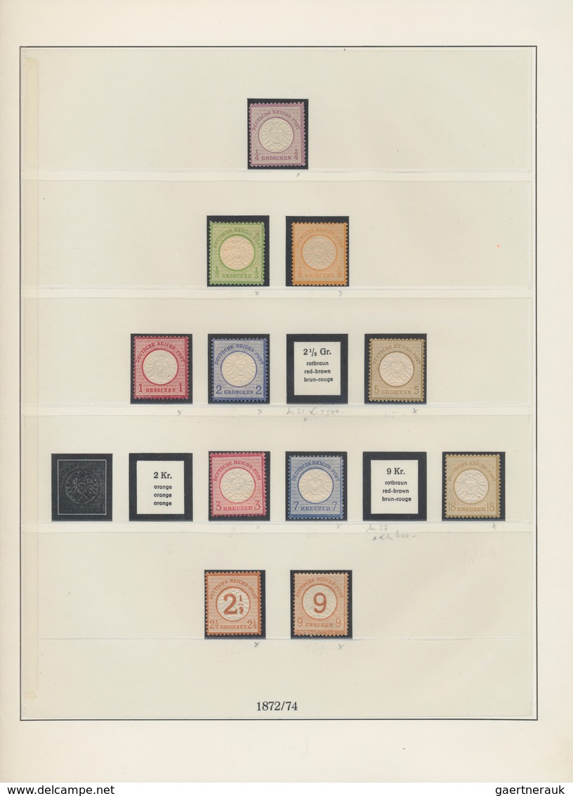 Deutsches Reich: 1872/1945, Ungebrauchte/postfrische Sammlung Von Brustschilde Bis III.Reich In Zwei - Verzamelingen