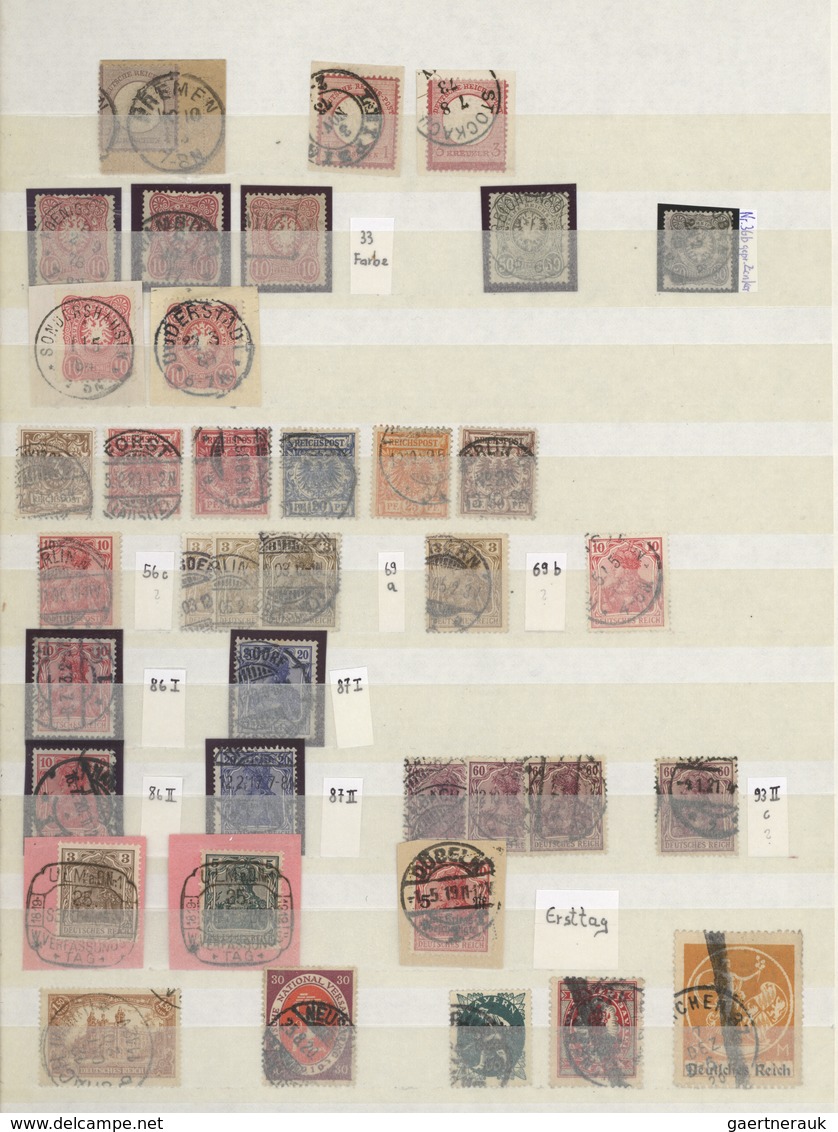 Deutsches Reich: 1873/1940, Meist Gestempelte Spezialpartie Im Steckbuch, Dabei Einheiten Wie 4er-Bl - Colecciones