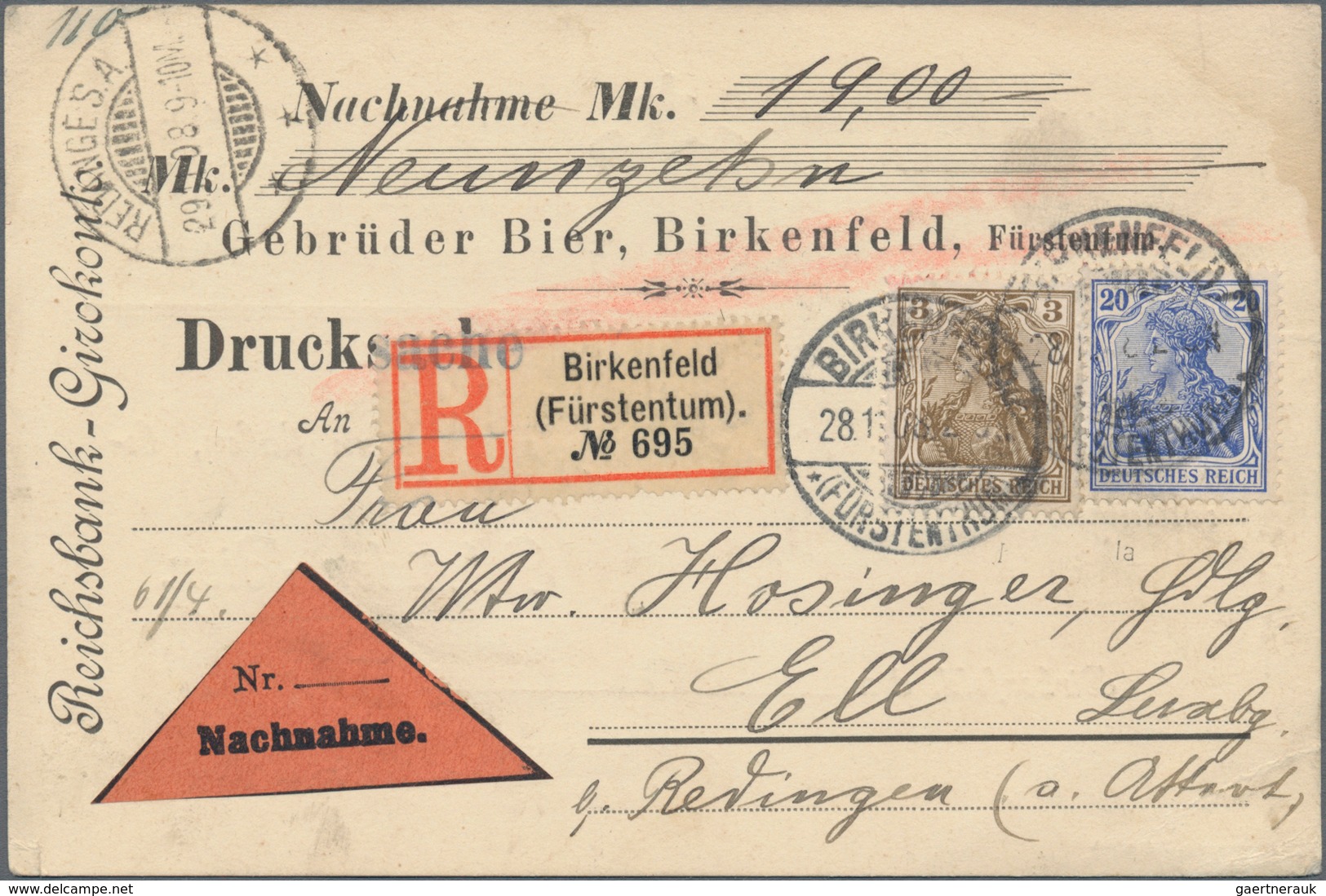 Deutsches Reich: 1875/1919, EINSCHREIBE-POST, Interessante Partie Mit Ca.40 Belegen, Dabei Frühe R-Z - Collections